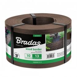 Садовий бордюр Bradas Wood Border коричневий 130 мм 10 м
