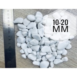 Декоративный камень мраморная белая галька 10-20 мм 25 кг