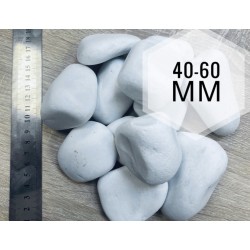 Декоративный камень мраморная белая галька 40-60 мм 25 кг