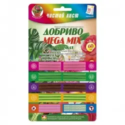 Добриво тривалої дії «Чистий лист» MEGA MIX в паличках 60 шт